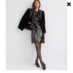 LOFT Black Sequin Mini Dress